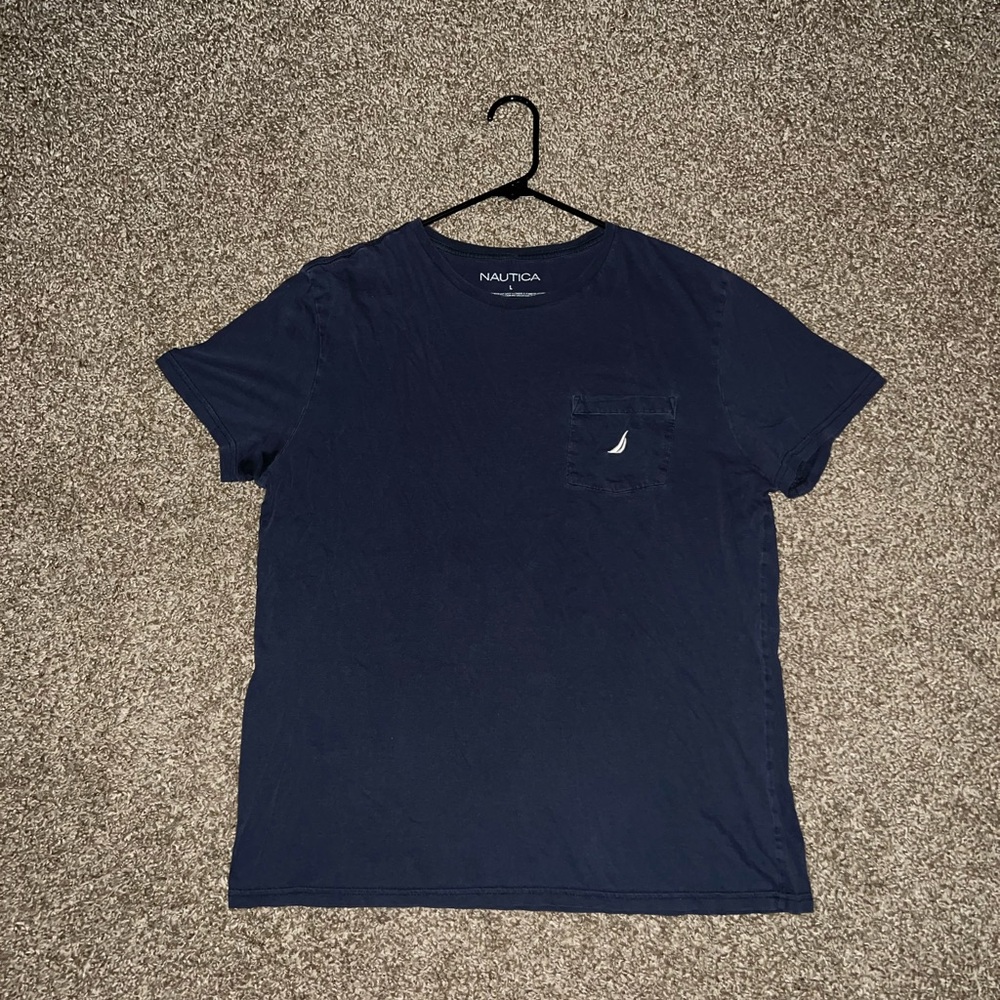 Nautica Vintage OG Dark Blue White T Shirt